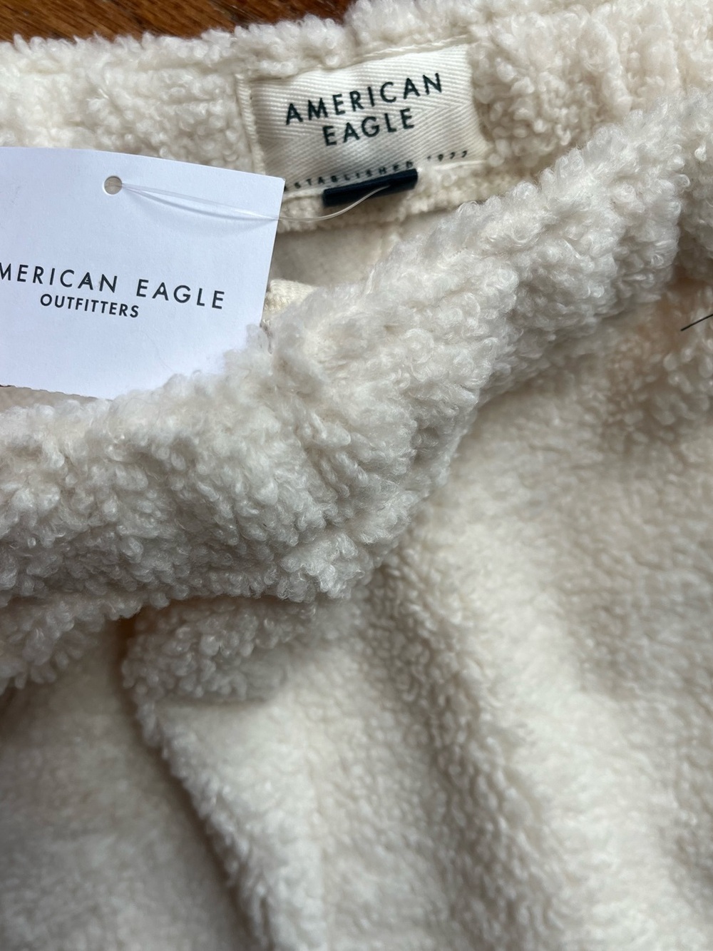 NWT American Eagle Cozy Cream Sherpa Bottoms, Size Large - Picture 8 of 11